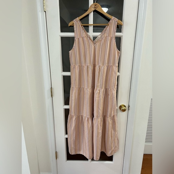Marine Layer Corinne Stripe Sleeveless Midi Dress - Size L - Picture 2 of 8